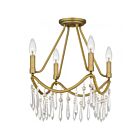 Plafonnier semi encastré Airedale Quoizel Lighting AID1712AB 240W 4 Lumières Laiton vieilli