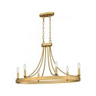 Lustre d'île Aspyn Quoizel Lighting APN636LG 6100W 6 lumières Or clair