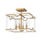 Quoizel Lighting BNK1714W Brinkman 4-Lumières 240W Laiton vieilli Plafonnier semi encastré