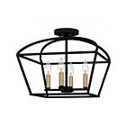 Plafonnier semi encastré Quoizel Lighting COB1716MBK Concho Bay 4-Lumières 240W Noir mat