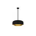 Quiozel Lighting FRK2822MBK Kate 1-lumière 400 Watt Noir mat et or Suspendu