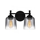 Luminaire de vanité à Jenson Quoizel Lighting JEN8614MBK 2-Lumières 200W Noir mat