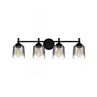 Luminaire de vanité à Jenson Quoizel Lighting JEN8631MBK 4-Lumières 400W Noir mat