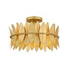 Quoizel Lighting LIZ1716GFL Liza 3-Lumières 180W Feuille d'or Plafonnier semi encastré