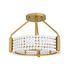 Quoizel Lighting MOL1716BRG Molly 3-Lumières 180W Or brossé Plafonnier semi-encastré