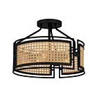 Plafonnier semi encastré Priya Quoizel Lighting PYA1714MBK 300W 3 Lumières Noir mat