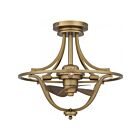Lustre avec ventilateur Harvel Quoizel Lighting QFA6156WS 24W 4 Lumières Laiton patiné