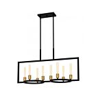Lustre d'île Quoizel Linear Chandelier Quoizel Lighting QLC5631MBK 860W 8 lumières Noir mat
