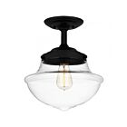 Plafonnier semi encastré Quoizel Lighting QSF5591MBK 1-Lumière 100W Noir mat