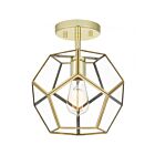 Plafonnier semi encastré Quoizel Lighting QSF5593B 1-Lumière 100W Laiton poli