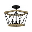 Plafonnier semi encastré Quoizel Lighting QSF5595WA Wintergreen 3-Lumières 180W Noyer cérusé