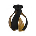 Quoizel Lighting QSF6739MBK Kiko 1-Lumière 100W Noir mat Plafonnier semi-encastré