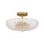 Quoizel Lighting QSF6748BRG Belmond 3-Lumières 180W Or brossé Plafonnier semi-encastré