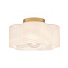 Quoizel Lighting QSF6760BWS Lilly 1-Lumière 100W Laiton brossé et patiné Plafonnier semi-encastré