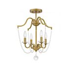 Plafonnier semi encastré Sunday Quoizel Lighting SDY1716AB 240W 4 Lumières Laiton vieilli