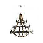 Lustre Shire Quoizel Lighting SHR5015RK 900W 15-Lumières Noir rustique