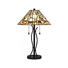 Lampe de table Quoizel Lighting TF5619MBK Tiffany 2-Lumières 150W Noir mat