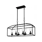 Quoizel Lighting BRT5542GK 6 Lumières Noir de terre 360W Thatcher Éclairage pour îlot