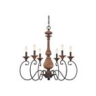 Lustre Auburn Quoizel Lighting ABN5006RK 360W 6 lumières noir rustique