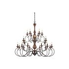 Lustre Auburn Quoizel Lighting ABN5024RK 1440W 24 lumières noir rustique