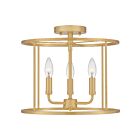 Plafonnier semi-encastré Abner Quoizel Lighting ABR1714AB 180W 3 lumières laiton vieilli