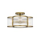 Plafonnier semi-encastré Aster Quoizel Lighting ASR1715WS 400W 4 lumières laiton patiné