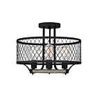 Plafonnier semi-encastré Benton Quoizel Lighting BEO1717DO 300W 3 lumières fer vieilli