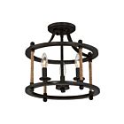 Plafonnier semi-encastré Frontier Quoizel Lighting FTR1713IB 180W 3 lumières bronze impérial