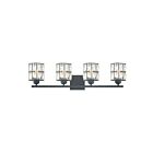 Applique de salle de bain Gibson Quoizel Lighting GIB8630MBK 400W 4 lumières noir mat