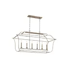 Chandelier pour îlot Gallery Quoizel Lighting GLY648CS 360W 6 lumières feuille d'argent du siècle