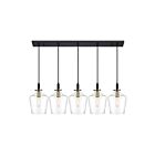 Chandelier pour îlot June Quoizel Lighting JUN544EK 500W 5 lumières terre noire