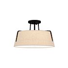 Plafonnier semi-encastré Leona Quoizel Lighting LOA1716MBK 180W 3 lumières noir mat