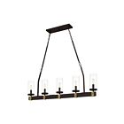 Chandelier pour îlot Lisbon Quoizel Lighting LSB539OZ 300W 5 lumières bronze ancien