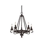 Lustre Noble Quoizel Lighting NBE5005RK 300W 5 lumières noir rustique