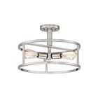 Plafonnier semi-encastré New Harbor Quoizel Lighting NHR1715BN 180W 3 lumières nickel brossé