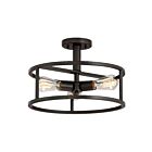 Plafonnier semi-encastré New Harbor Quoizel Lighting NHR1715WT 180W 3 lumières bronze occidental