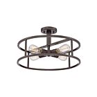 Plafonnier semi-encastré New Harbor Quoizel Lighting NHR1718WT 240W 4 lumières bronze occidental