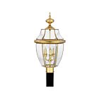 Lanterne d'extérieur Newbury Quoizel Lighting NY9043B 180W 3 lumières laiton poli