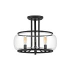 Plafonnier semi-encastré Pruitt Quoizel Lighting PRUC1714MBK 180W 3 lumières noir mat
