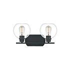 Applique de salle de bain Pruitt Quoizel Lighting PRUC8617MBK 200W 2 lumières noir mat