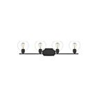 Applique de salle de bain Pruitt Quoizel Lighting PRUC8636MBK 400W 4 lumières noir mat