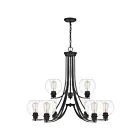 Lustre Pruitt Quoizel Lighting PRUS5034MBK 900W 9 lumières noir mat