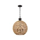 Suspendu Casablanca Quoizel Lighting QF4034PN 225W 3 lumières bronze palladien