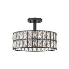 Plafonnier semi-encastré Coffman Quoizel Lighting QF4046WT 180W 3 lumières bronze occidental