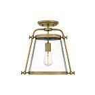 Plafonnier semi-encastré Cardiff Quoizel Lighting QFL5344WS 75W 1 lumière laiton patiné