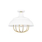 Plafonnier semi-encastré Darmody Quoizel Lighting QFL5357W 100W 1 lumière lustre blanc