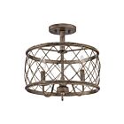 Plafonnier semi-encastré Dury Quoizel Lighting RDY1714CS 180W 3 lumières feuille d'argent du siècle