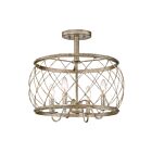 Plafonnier semi-encastré Dury Quoizel Lighting RDY1717CS 240W 4 lumières feuille d'argent du siècle