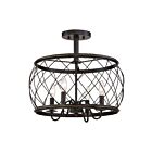 Plafonnier semi-encastré Dury Quoizel Lighting RDY1717PN 240W 4 lumières bronze palladien