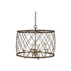 Suspendu Dury Quoizel Lighting RDY2823CS 240W 4 lumières feuille d'argent du siècle